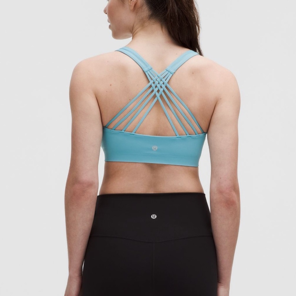 Lululemon FlexyFlex Strappy Back Yoga Sports Bra Tidal Teal L/XL - Picture 3 of 4
